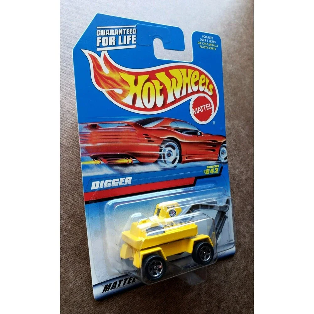 VTG 1998 Hot Wheels DIGGER Yellow #643 MAINLINE SERIES 1:64 Chrome 5 Spoke 95544